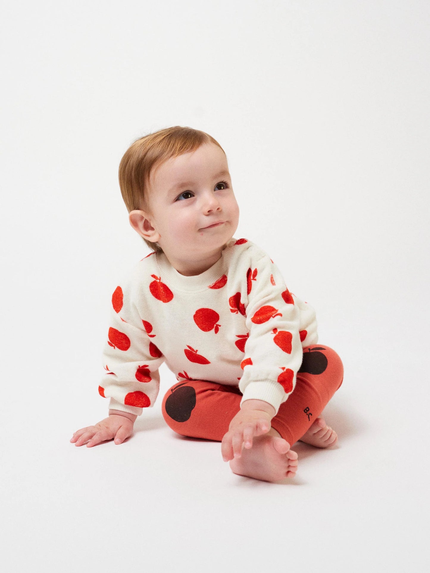 Baby Poma All Over Ecru Terry Sweatshirt