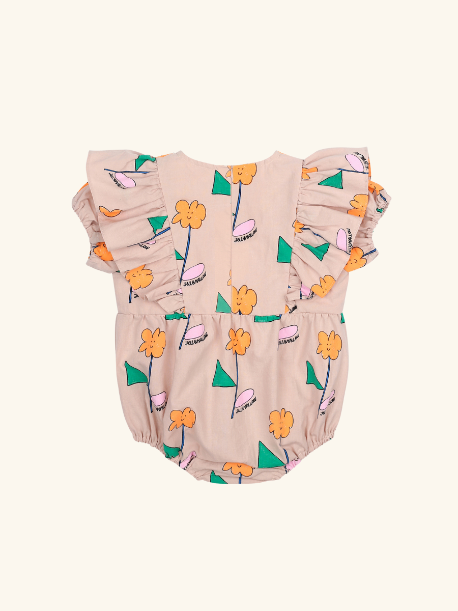 Orange Flower Baby Suit