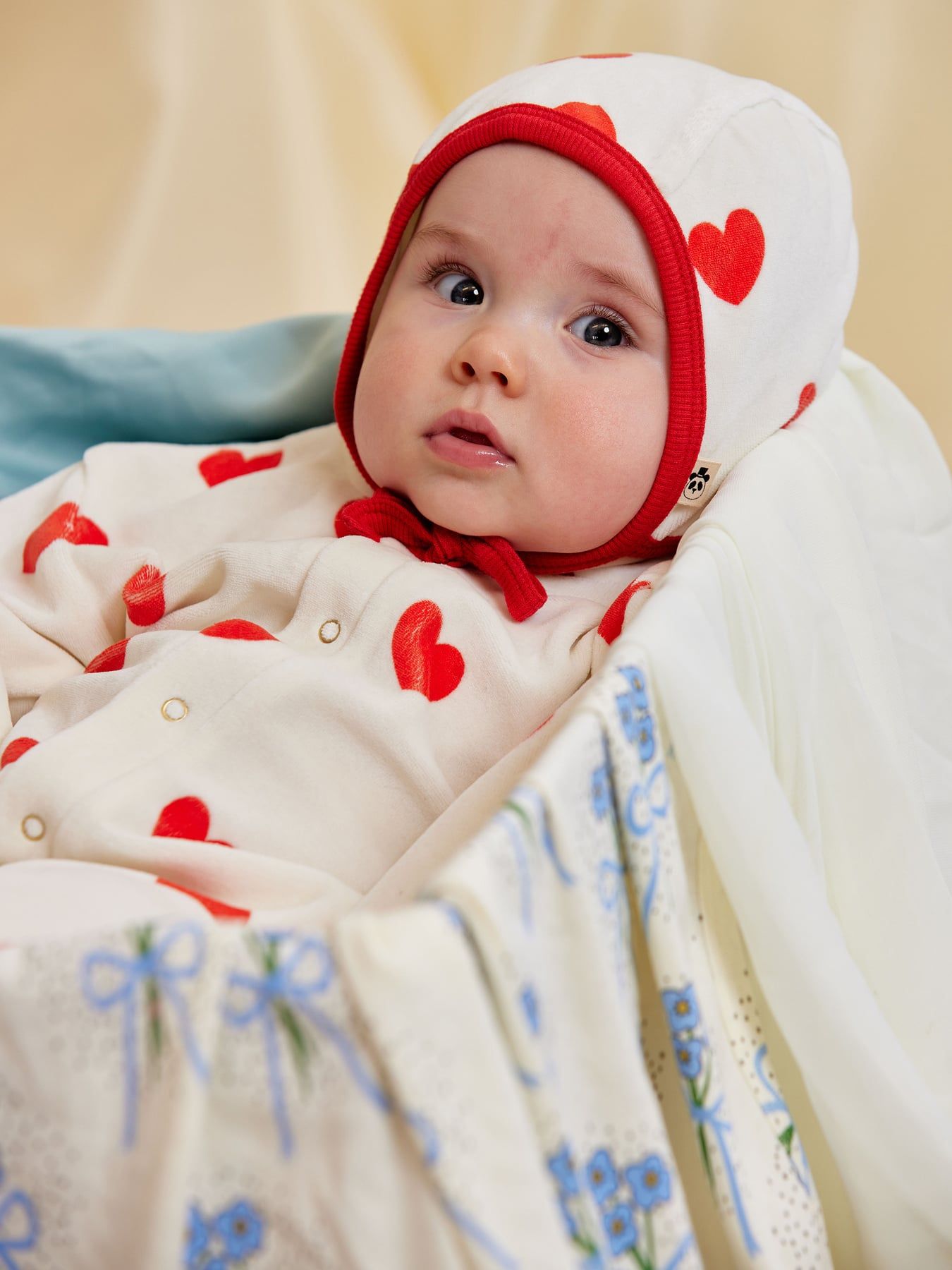 Hearts Velour Baby Jumpsuit