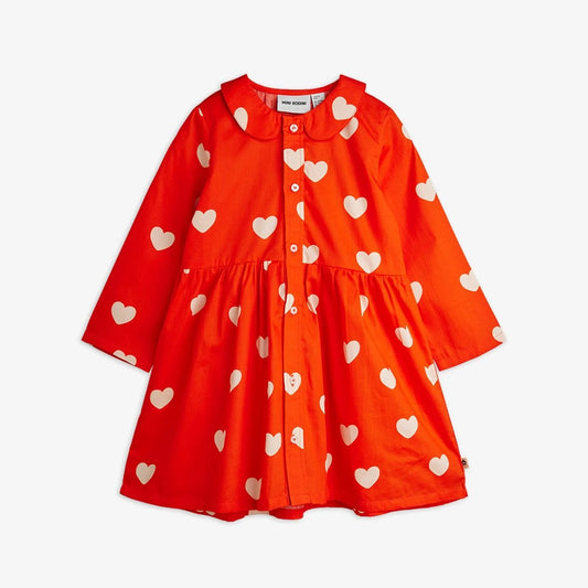 Hearts Woven Long Sleeve Dress