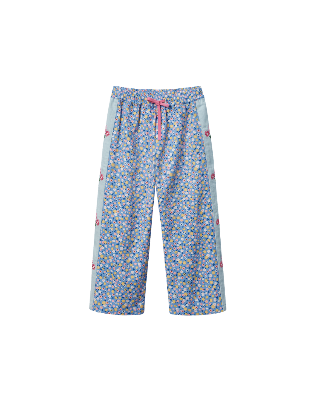 Faded Floral Wide Leg Pants