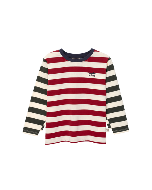 Crew Neck Multi Stripe Top