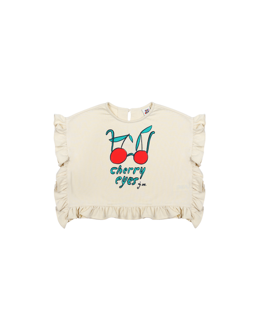 Cherry Frill Sleeveless T-shirt
