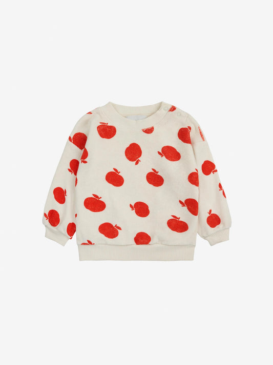 Baby Poma All Over Ecru Terry Sweatshirt