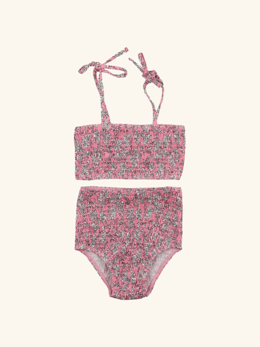 Bikini Girl Peony Hibiscus Print