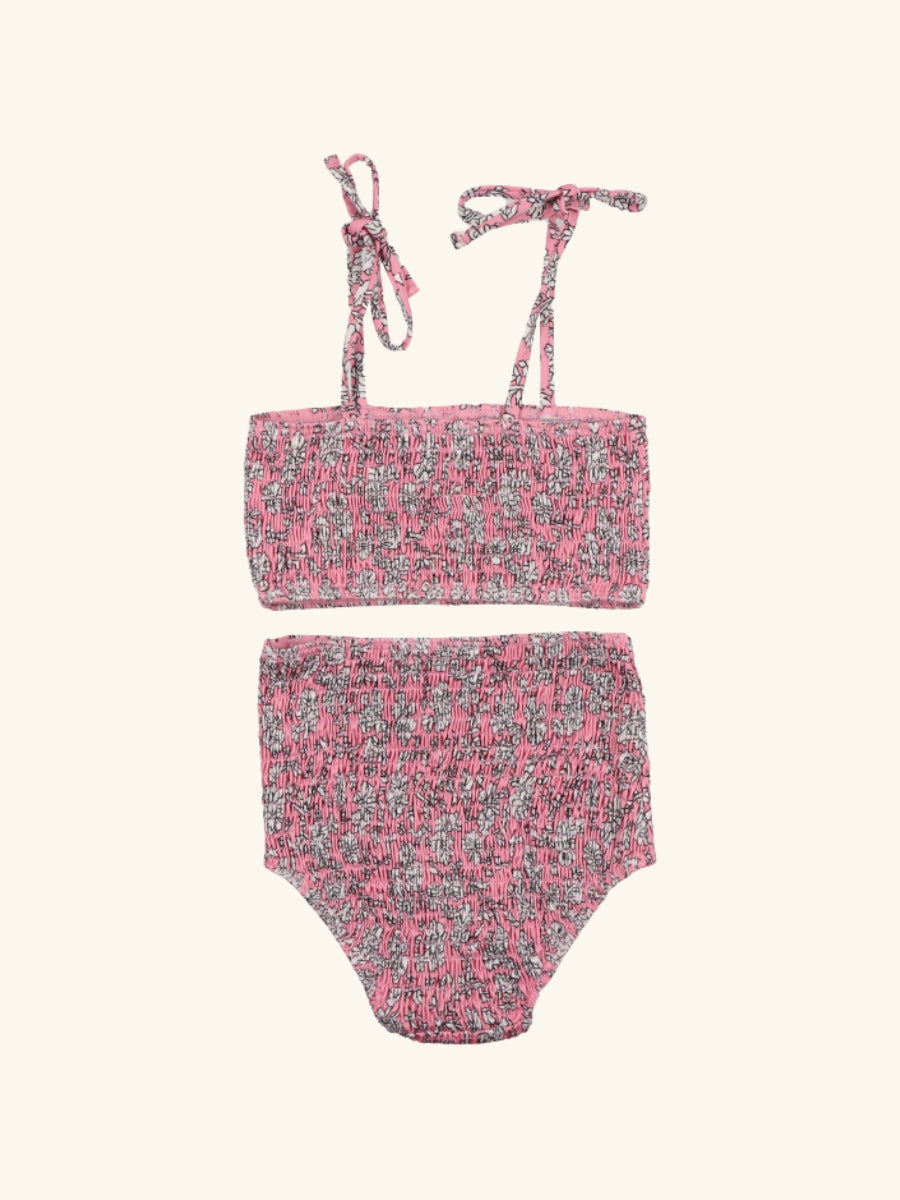 Bikini Girl Peony Hibiscus Print