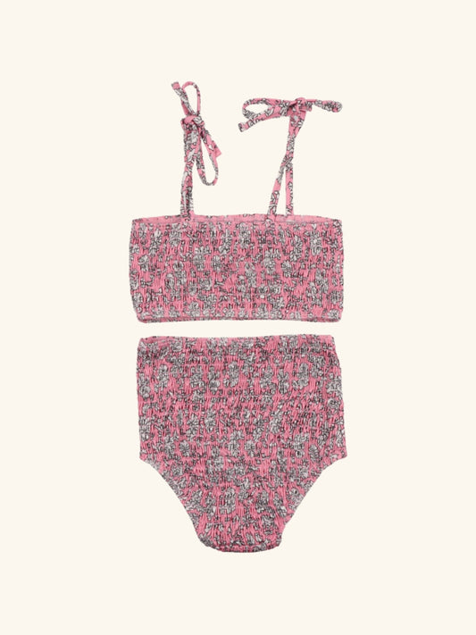 Bikini Girl Peony Hibiscus Print