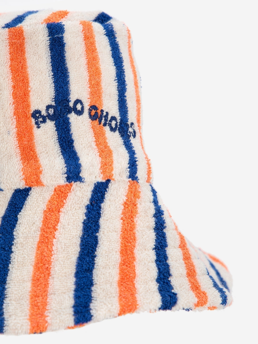 Stripes Terry Cloth Bucket Hat
