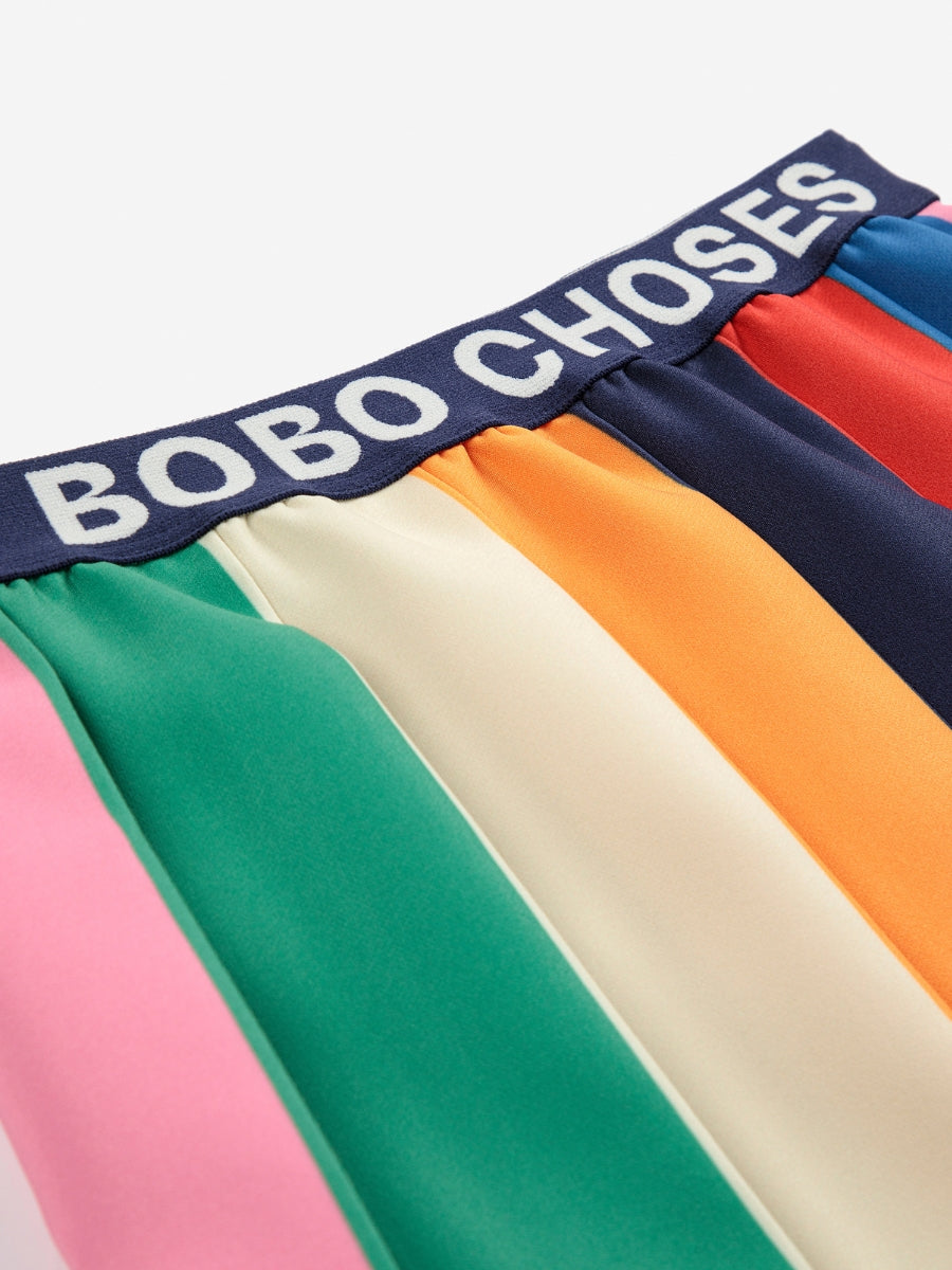 Color-Block Pleated Skirt