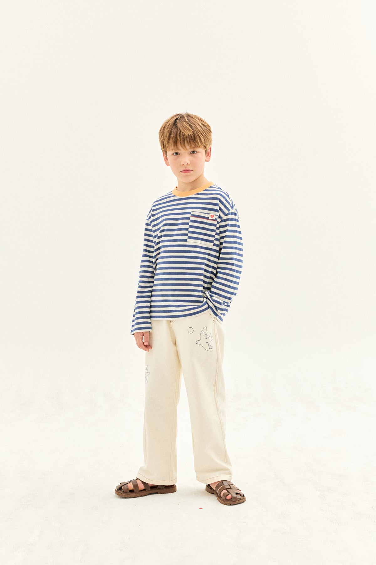 Beacon Motif Embroidered Pants Ivory