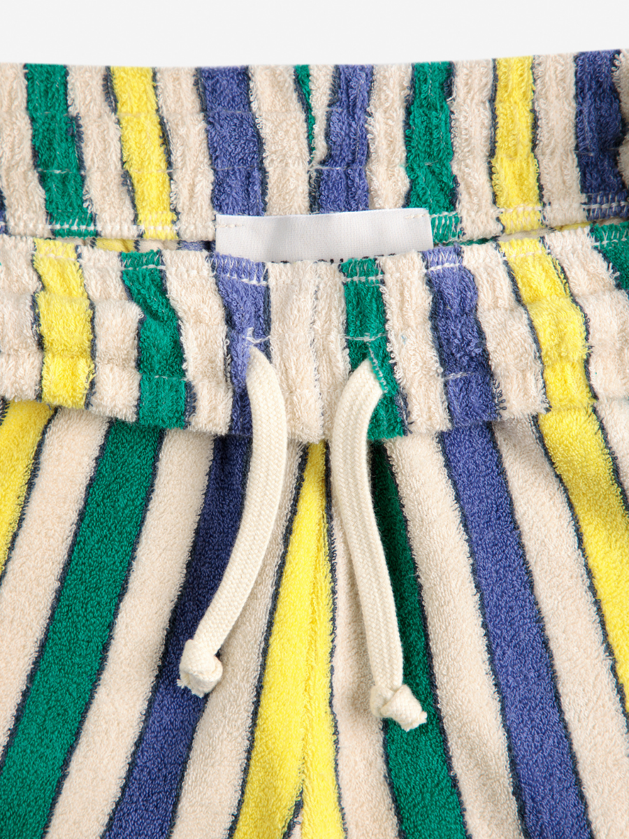 Multicolor Stripes Terry Cloth Bermuda Shorts