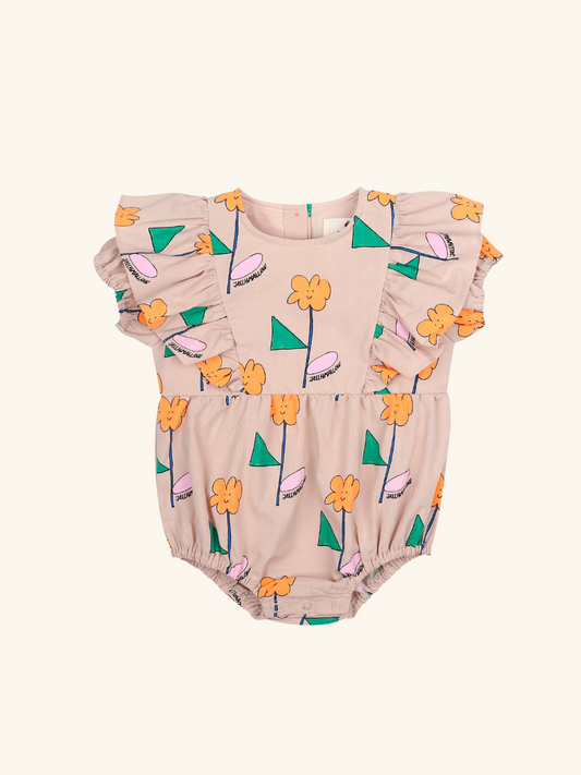 Orange Flower Baby Suit
