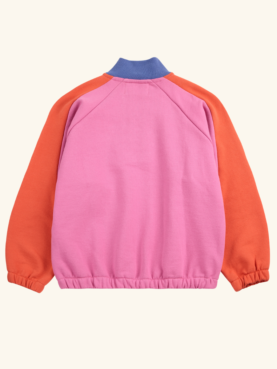Smiling Color Block 1/4 Zipped Sweatshirt