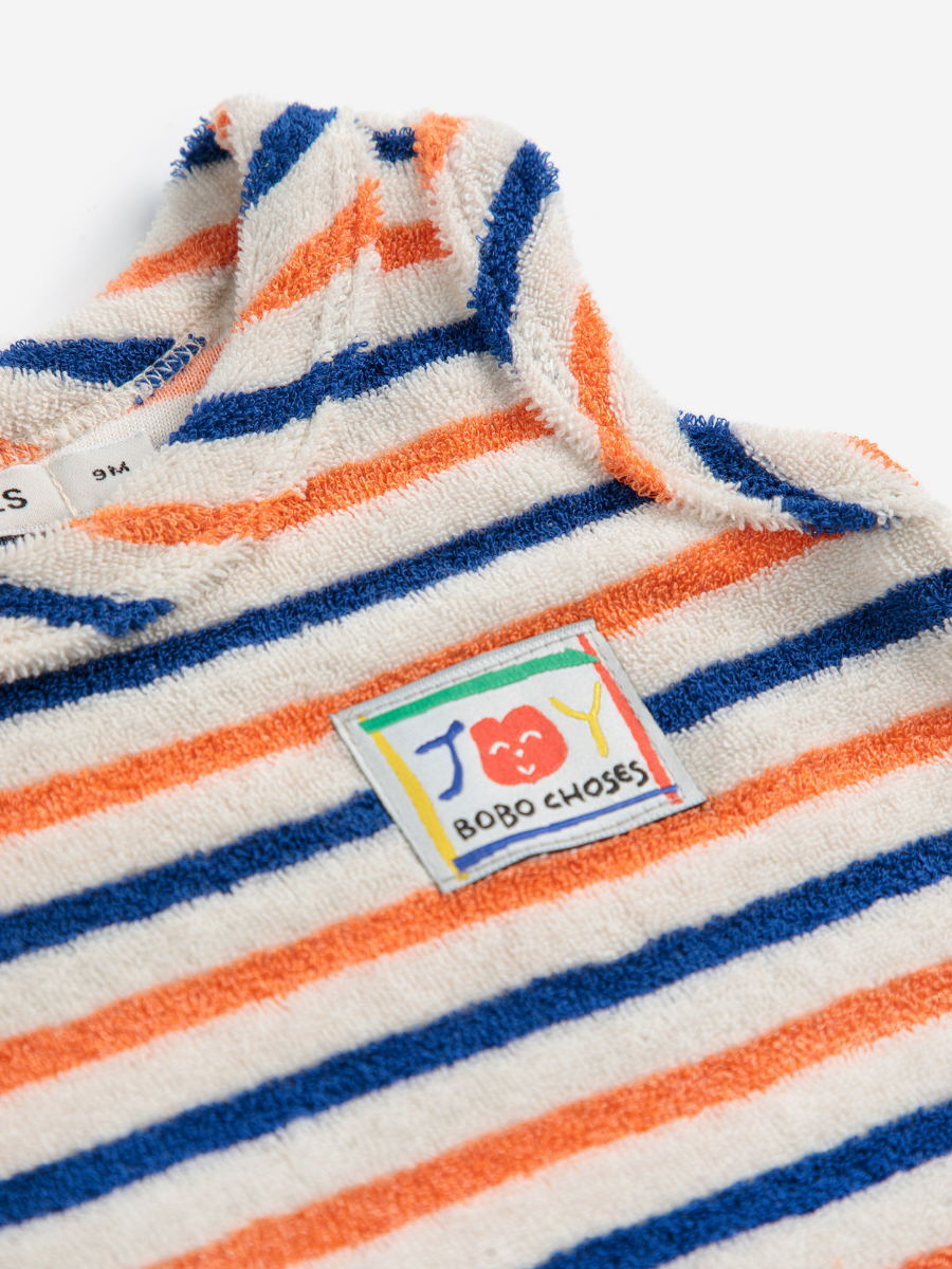 Smiling Striped Terry Cloth Tank Top