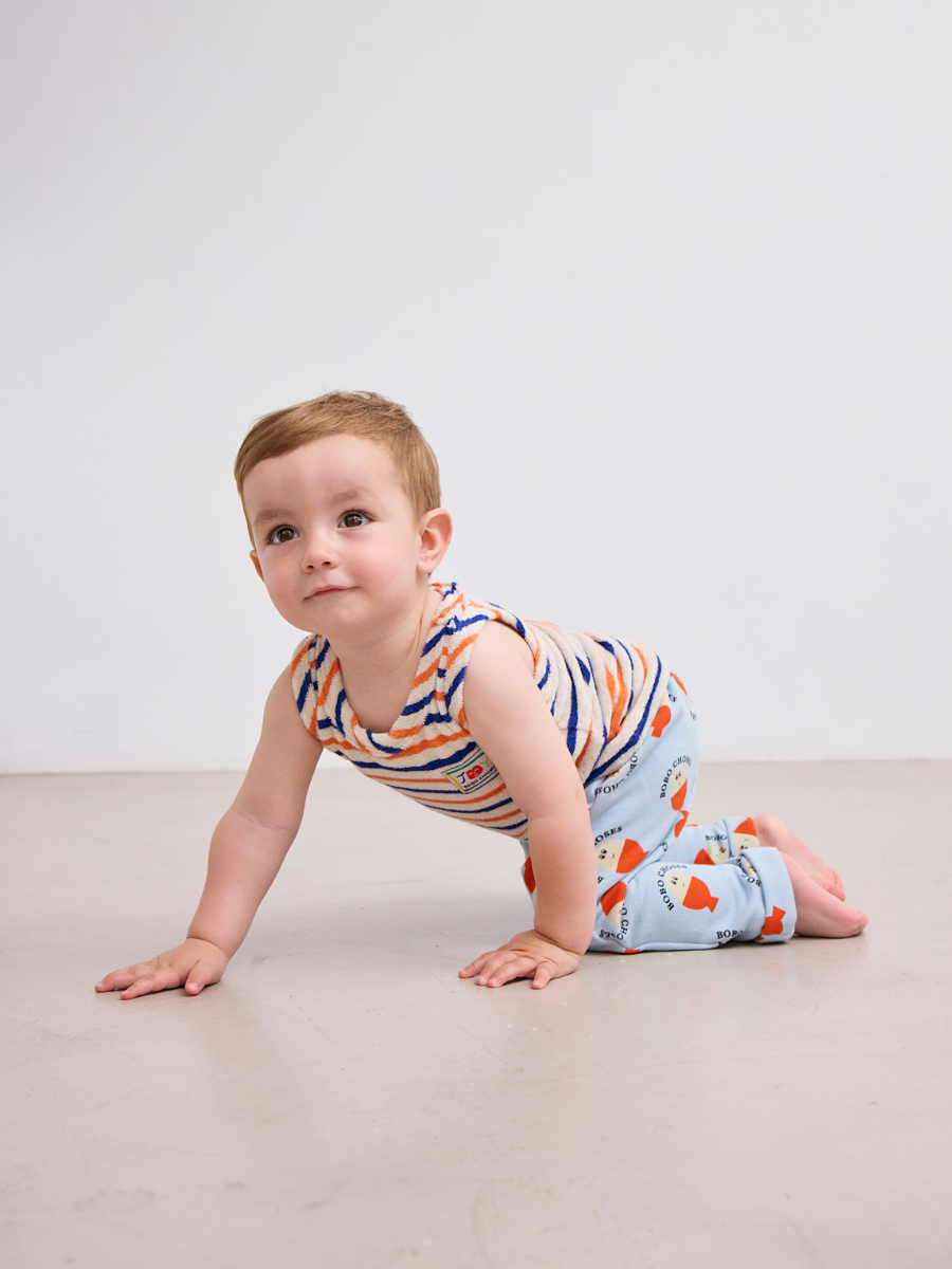 Smiling Striped Terry Cloth Tank Top